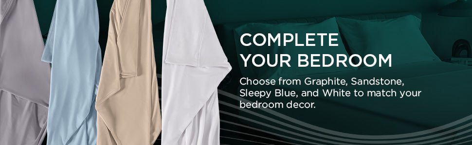 Linens TEMPUR Luxe Egyptian Cotton Pillowcase Set  Sleepy Blue