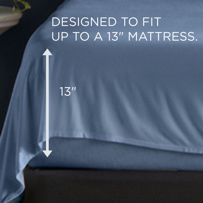 Linens TEMPUR Rayon from Bamboo Sheet Set Vintage Indigo