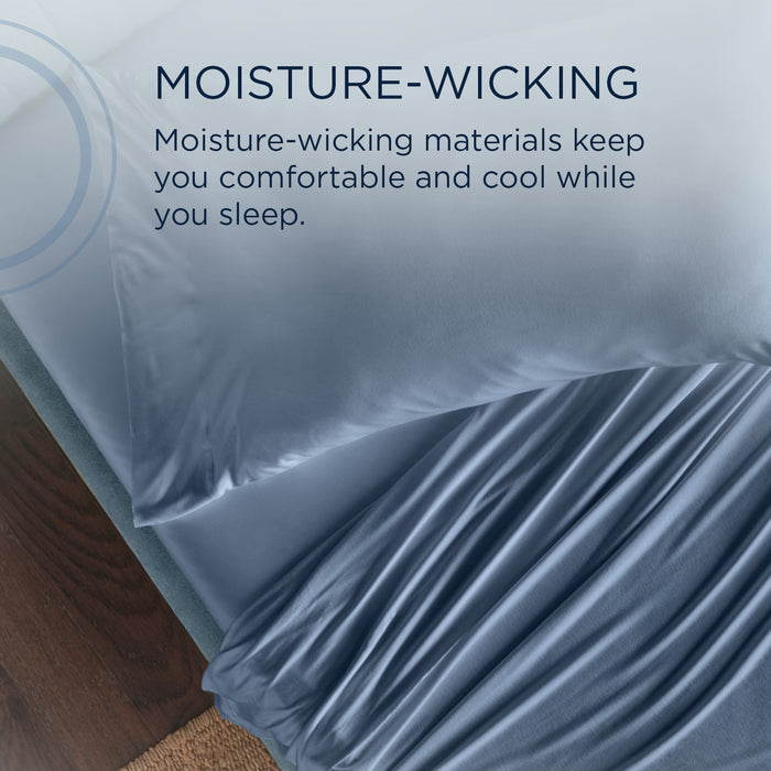 Linens TEMPUR Rayon from Bamboo Sheet Set Vintage Indigo