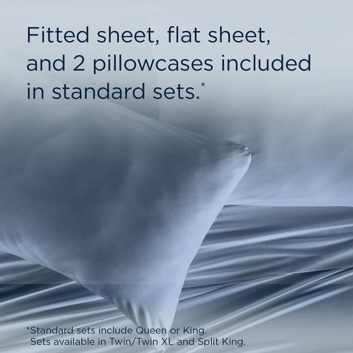 Linens TEMPUR Rayon from Bamboo Sheet Set Vintage Indigo