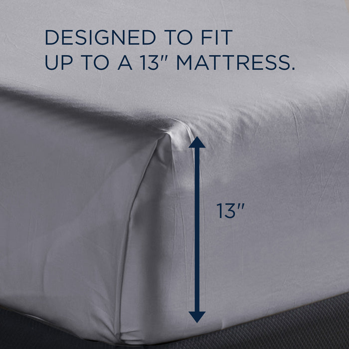 Linens TEMPUR Luxe Egyptian Cotton Sheet Set Silver Mist