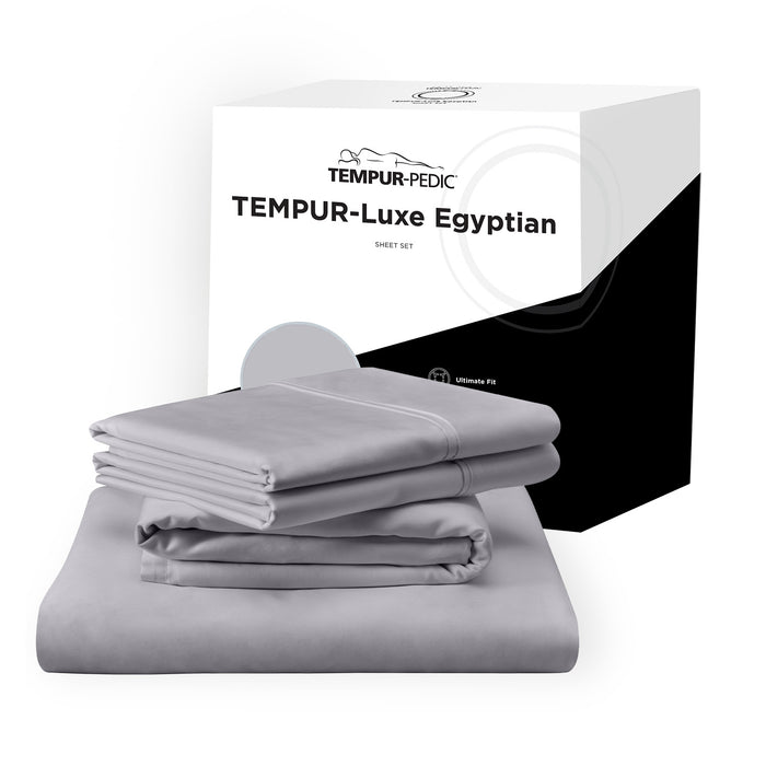 Linens TEMPUR Luxe Egyptian Cotton Sheet Set Silver Mist