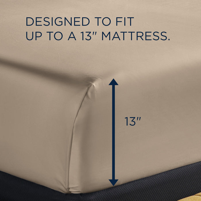 Linens TEMPUR Luxe Egyptian Cotton Sheet Set Sandstone