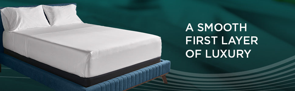 TEMPUR-Adapt™ TEMPUR-Adapt Luxe Egyptian Cotton Sheets - Sleepy Blue