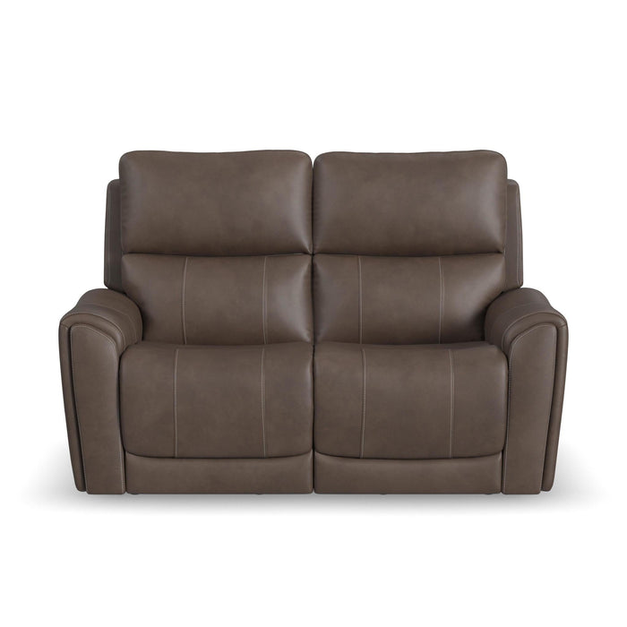Calvin Cuppuccino Fabric Power Reclining Loveseat with Power Headrests & Lumbar