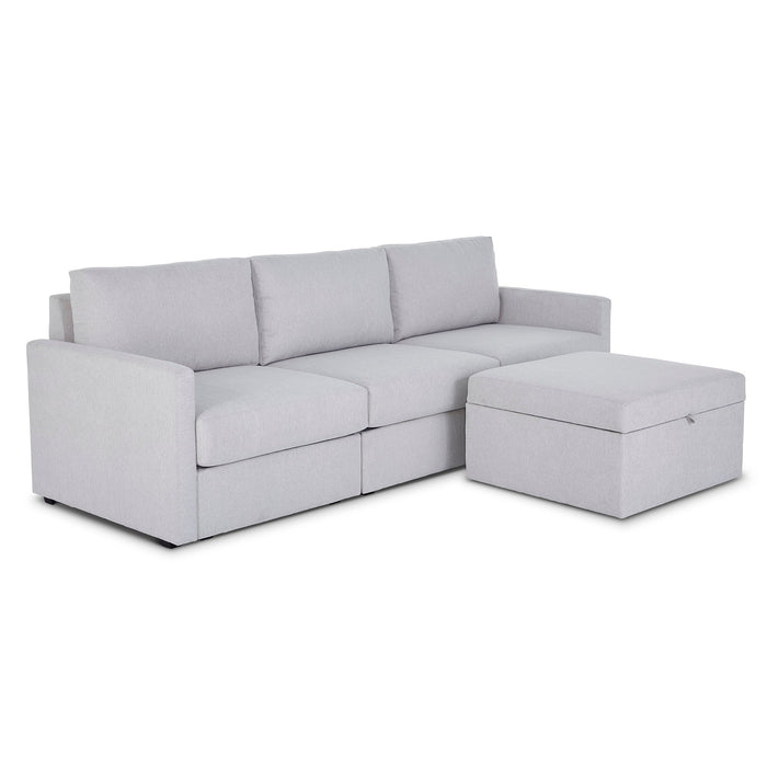 Flex Frost Sofa with Narrow Arm and Storage Ottoman