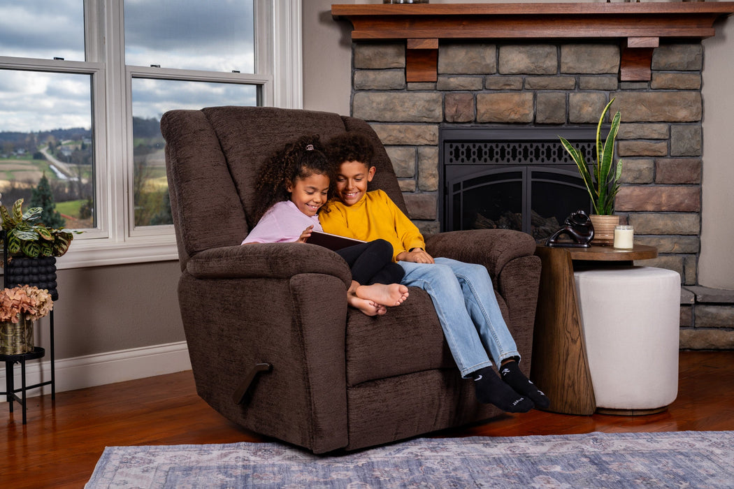 Plush Fabric Gliding Recliner