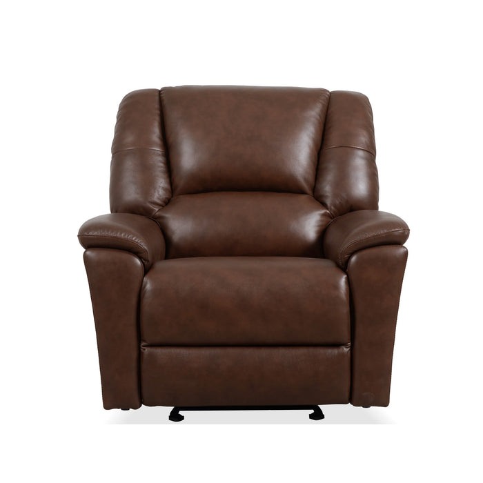 Plush Leather Gliding Recliner