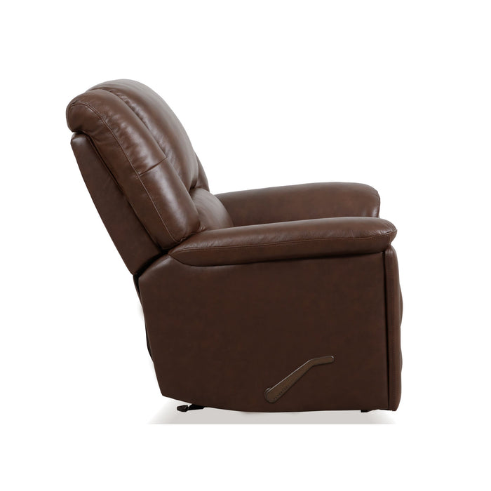 Plush Leather Gliding Recliner