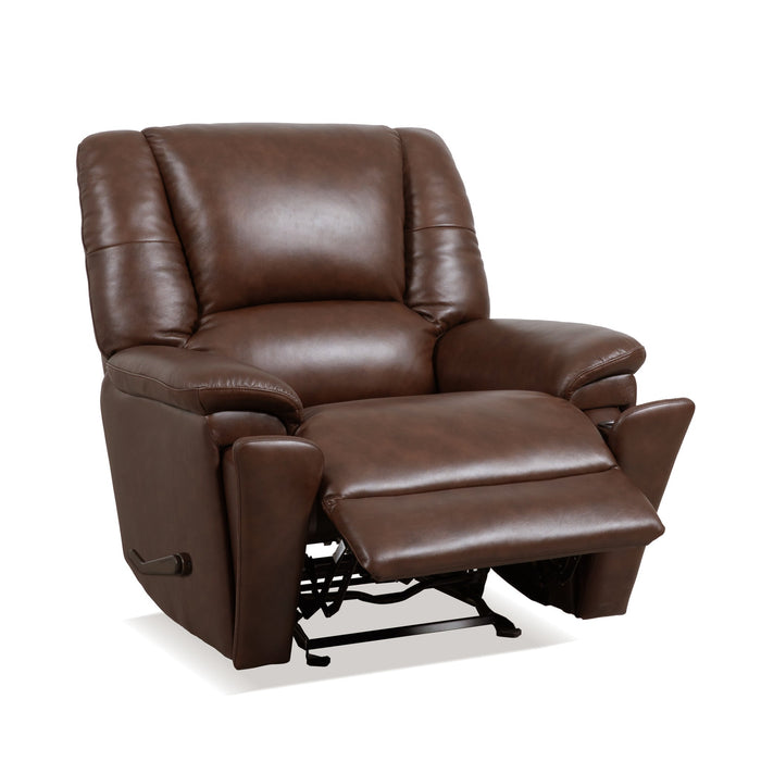 Plush Leather Gliding Recliner