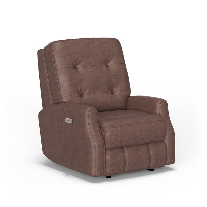Devon Leather Power Rocking Recliner with Power Headrest