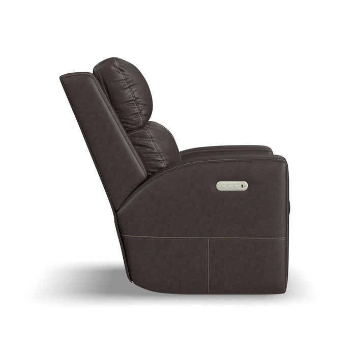 Score Leather Power Recliner with Power Headrest & Lumbar