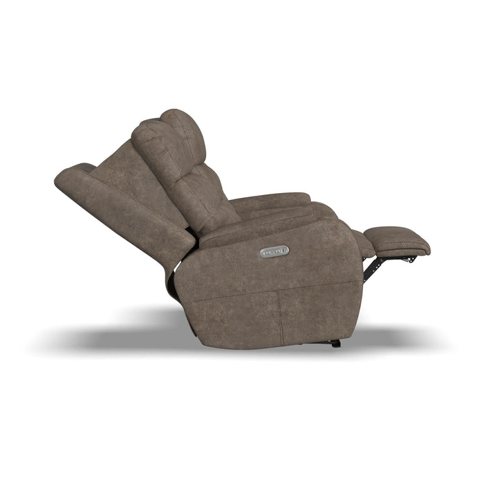 Strait Leather Power Reclining Loveseat with Power Headrests