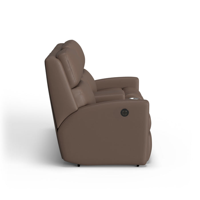 Catalina Leather Power Reclining Loveseat with Console