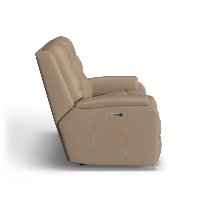Arlo Leather Power Reclining Loveseat with Console & Power Headrests & Lumbar