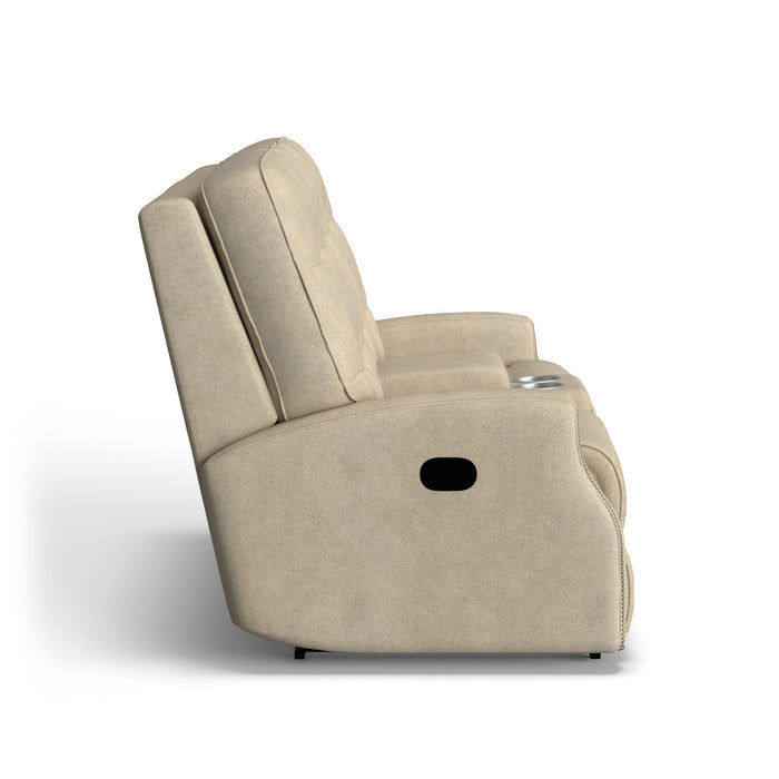 Devon Fabric Reclining Loveseat with Console