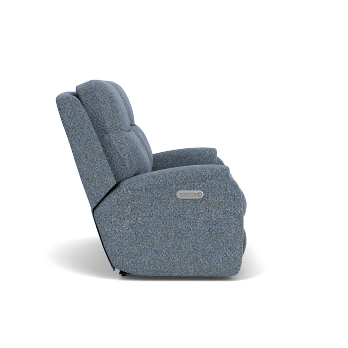 Penn Fabric Power Reclining Loveseat with Power Headrests & Lumbar