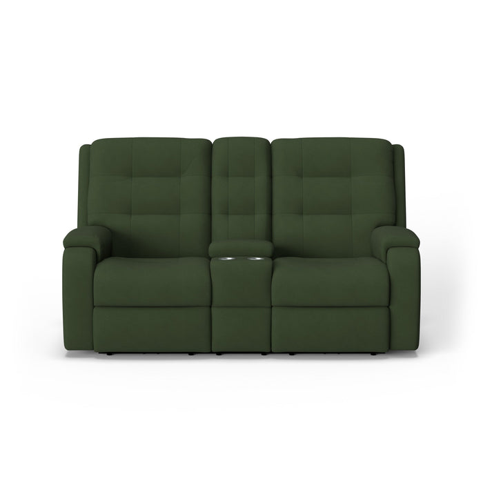 Arlo Fabric Power Reclining Loveseat with Console & Power Headrests