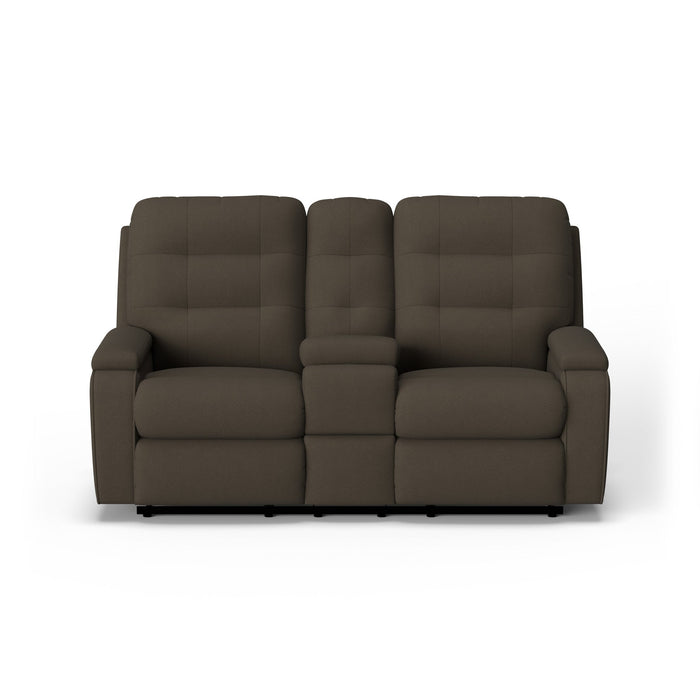 Kerrie Fabric Power Reclining Loveseat with Console