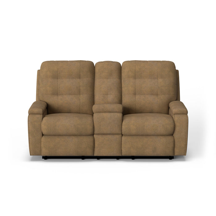 Kerrie Fabric Power Reclining Loveseat with Console