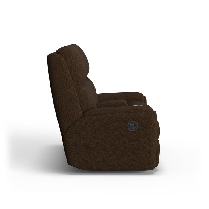 Rio Fabric Power Reclining Loveseat with Console