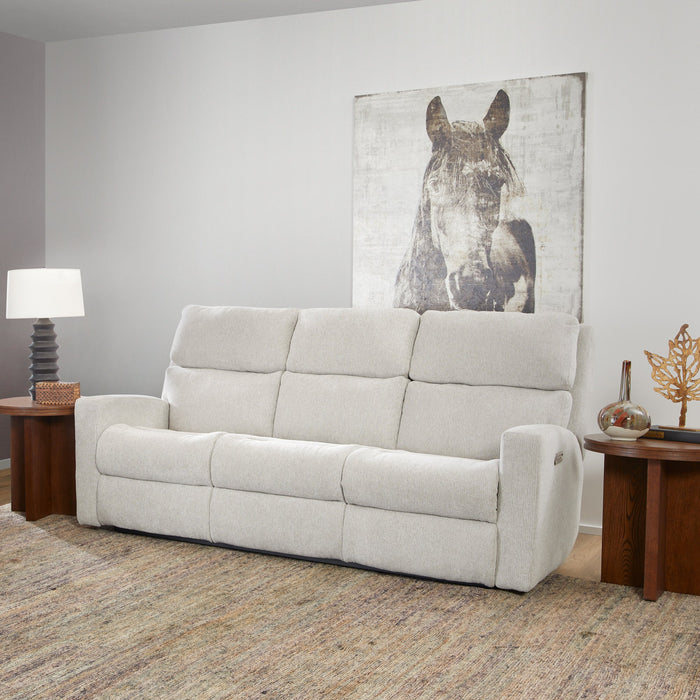Score Fabric Power Reclining Sofa with Power Headrests & Lumbar