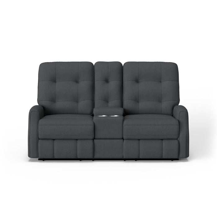 Devon Fabric Reclining Loveseat with Console