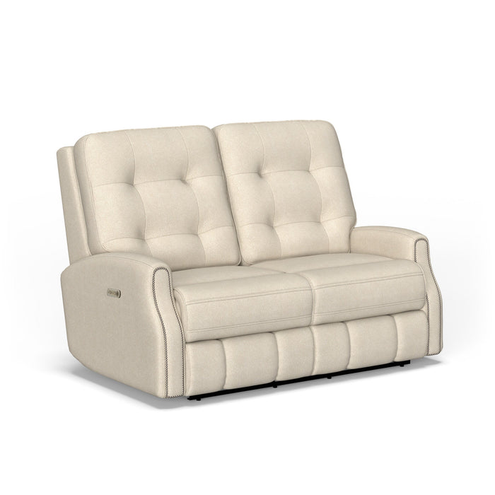 Devon Fabric Power Reclining Loveseat with Power Headrests
