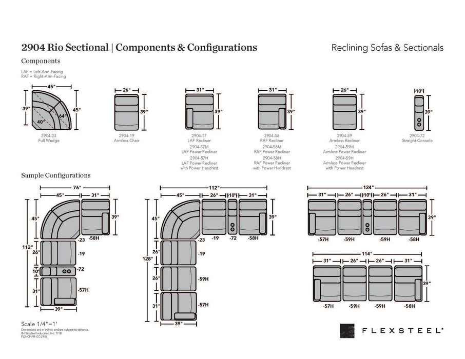 Rio Fabric Power Reclining Sectional