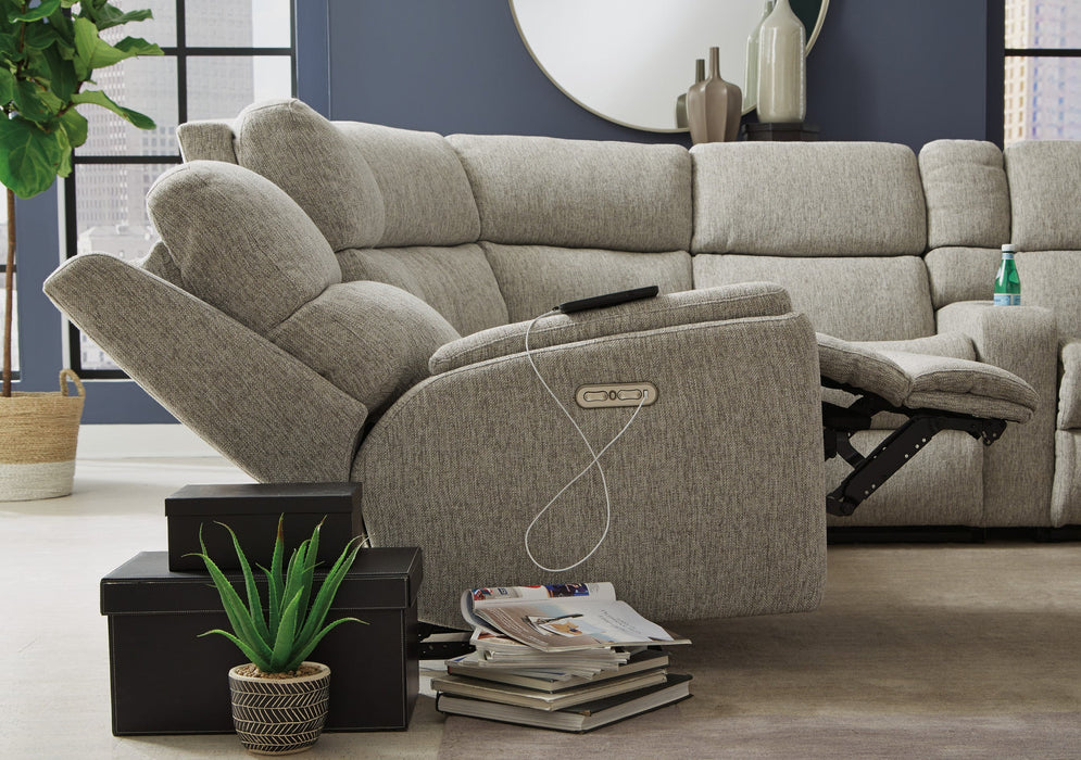 Rio Fabric Power Reclining Sectional with Power Headrests