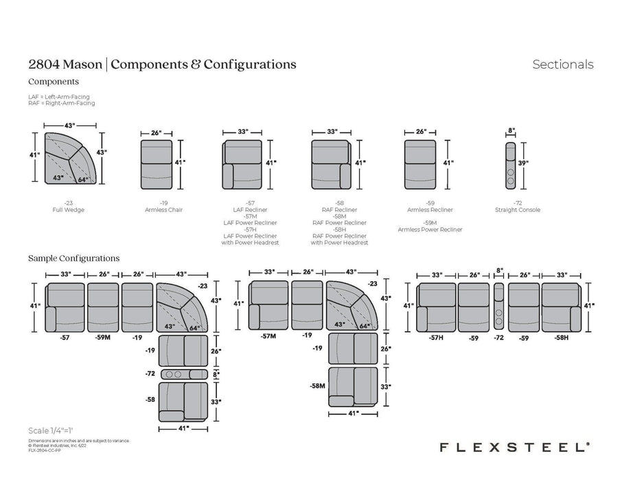 Mason Fabric Power Reclining Sectional with Power Headrests