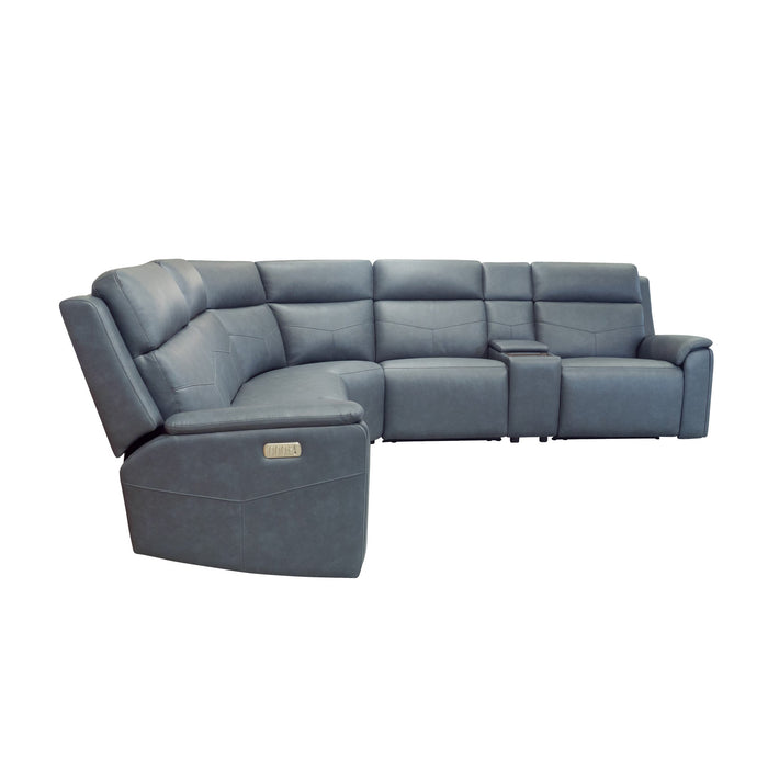 Vernon Admiral Fabric Power Reclining Sectional with Power Headrest, Lumbar, Heat, & Massage