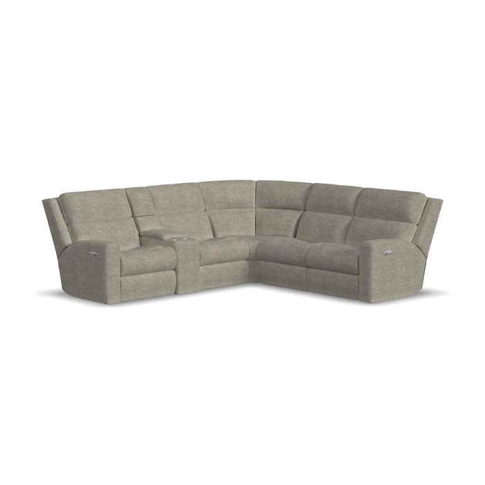 Score Fabric Power Reclining Sectional with Power Headrest & Lumbar