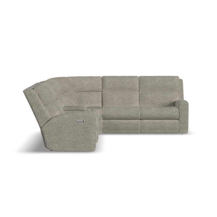 Score Fabric Power Reclining Sectional with Power Headrest & Lumbar
