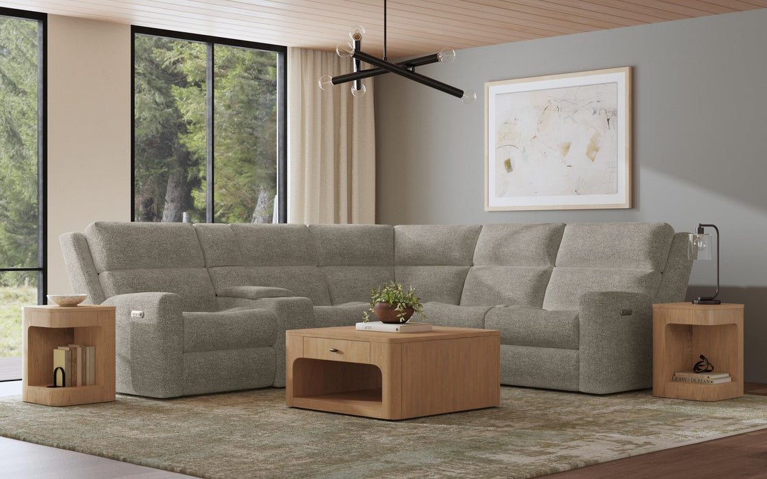 Score Fabric Power Reclining Sectional with Power Headrest & Lumbar
