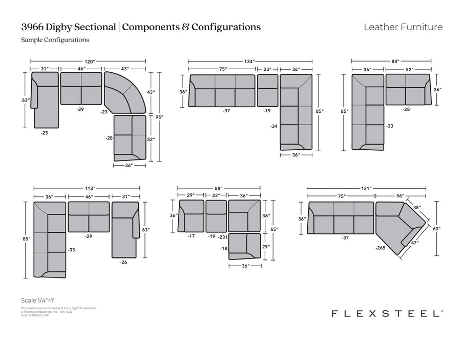 Digby Leather Sectional