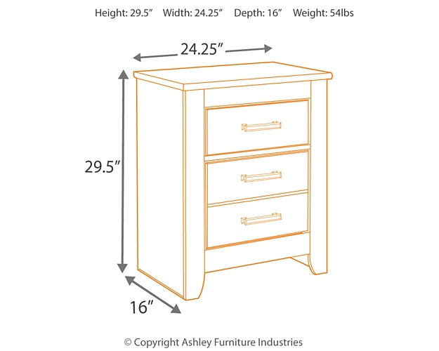 Brinxton King Panel Bed with Mirrored Dresser and Nightstand