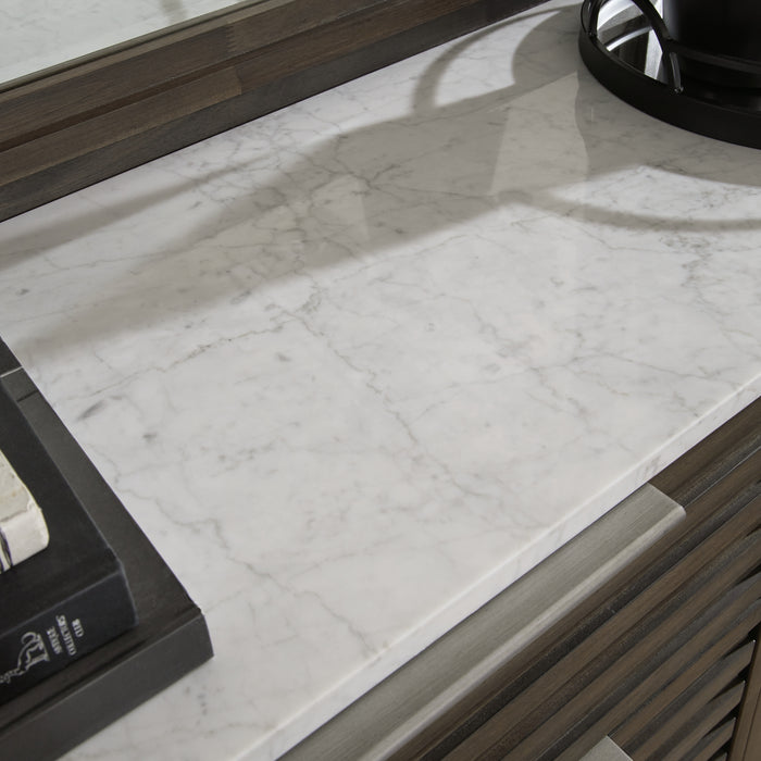 Arkenton King Panel Bed with Mirrored Dresser, Chest and Nightstand