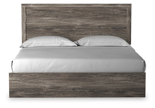 Ralinksi King Panel Bed with Mirrored Dresser, Chest and Nightstand