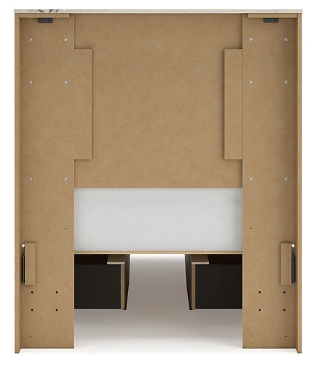 Lawroy Twin Panel Bed with Mirrored Dresser, Chest and Nightstand