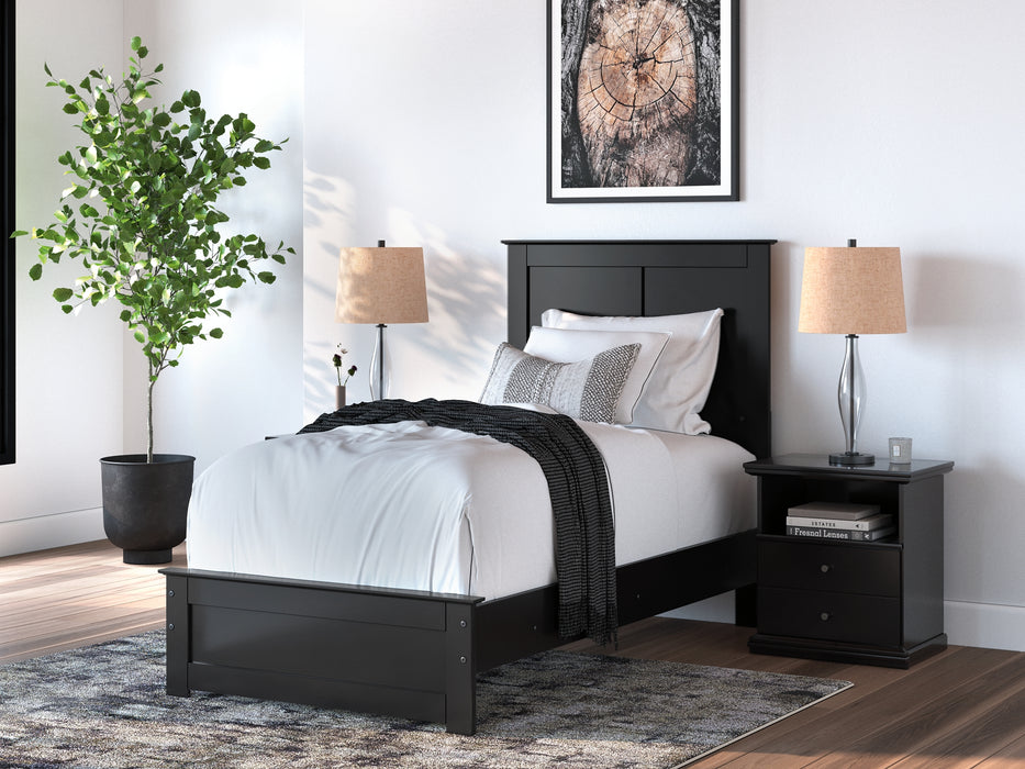 Maribel Twin Panel Bed with Mirrored Dresser and Nightstand