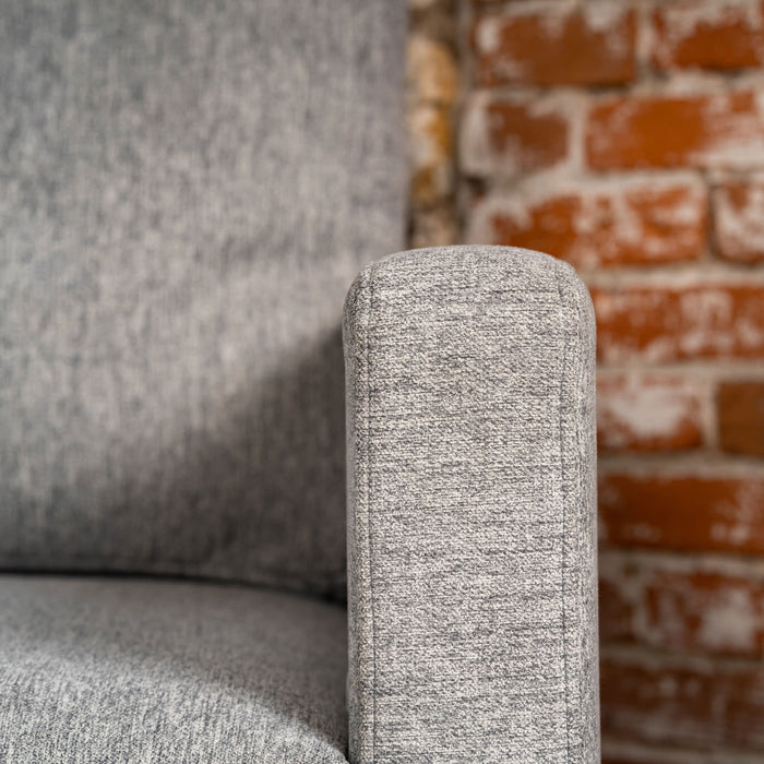 Flex Pebble Fabric Sofa with Narrow Arm and Storage Ottoman
