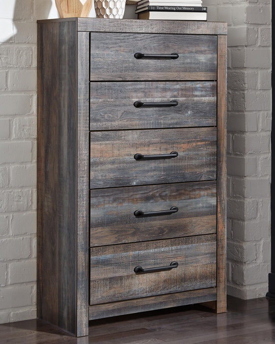 Drystan Twin Panel Bed with 4 Storage Drawers, Dresser, Mirror, Chest and Nightstand