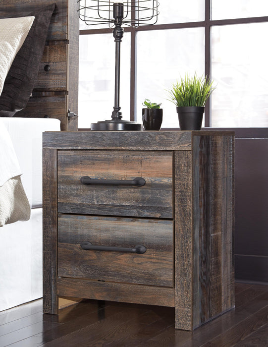 Drystan King Panel Bed with 2 Storage Drawers, Dresser, Mirror, Chest and Nightstand