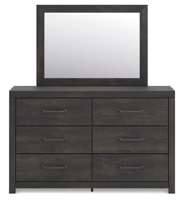 Hollivern King Panel Bed, Dresser, Mirror and Nightstand