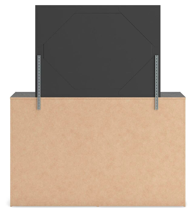 Hollivern Full Panel Bed with Storage, Dresser and Mirror
