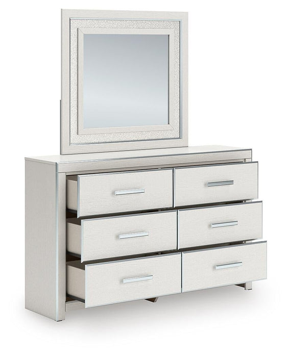 Zuraleus Queen Upholstered Panel Bed, Dresser, Mirror, Chest and Nightstand