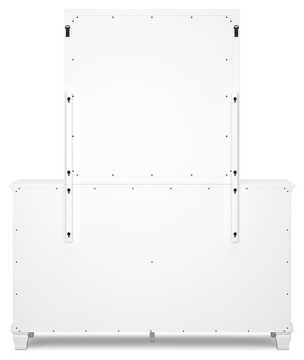 Fortman King Panel Storage Bed with Mirrored Dresser