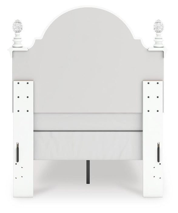 Kozlani Twin Upholstered Panel Bed, Dresser, Mirror and Nightstand