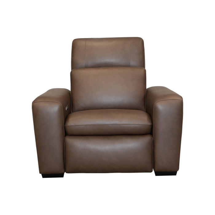 Sense Espresso Leather Power Recliner with Power Headrest, Lumbar & Pulse